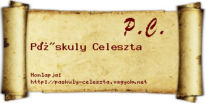Páskuly Celeszta névjegykártya